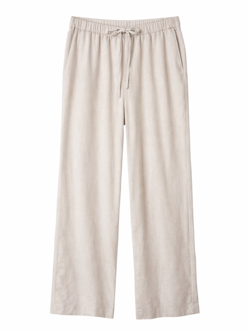 Abercrombie & Fitch Wide Leg Drawstring Pants in Light Taupe - Long